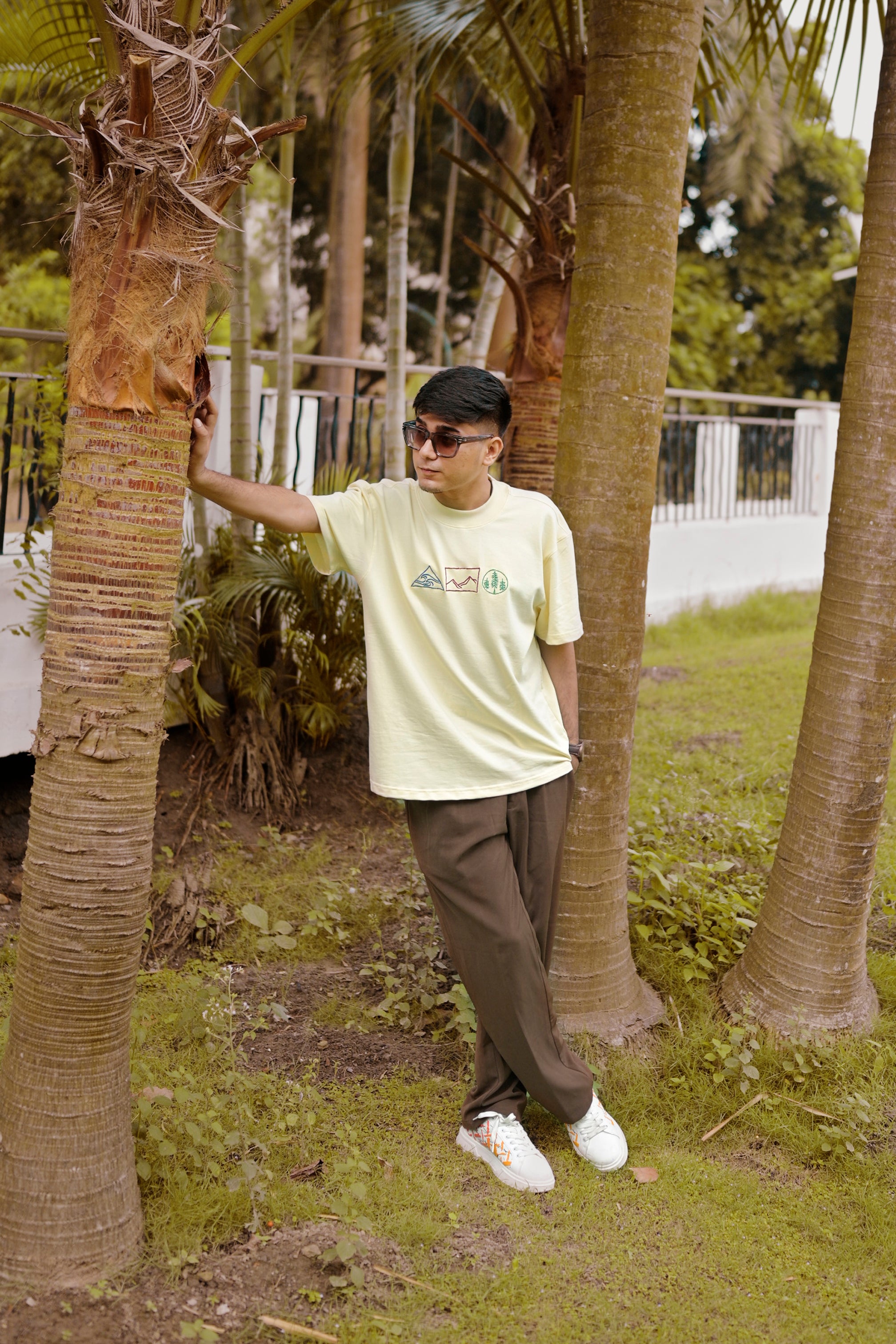 Off White Oversized Embroidered T-shirt