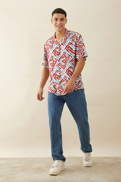 Multicolor Abstract Men's Printed Half Sleeve Shirt – Stitch lane