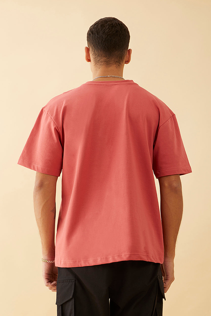 Oversized Red  Graphic Printed T-Shirt - Say Yes to Art