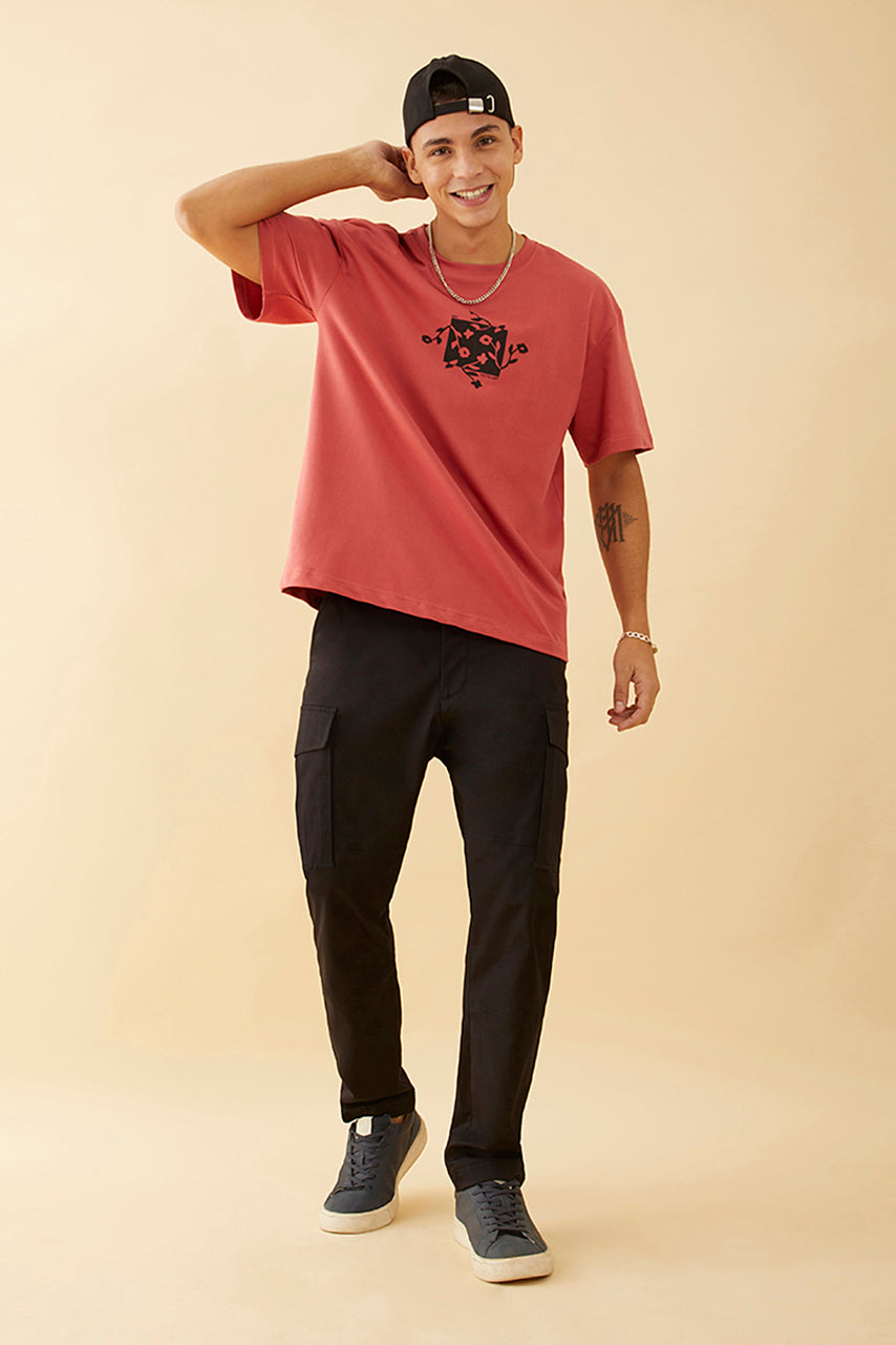 Oversized Red  Graphic Printed T-Shirt - Say Yes to Art