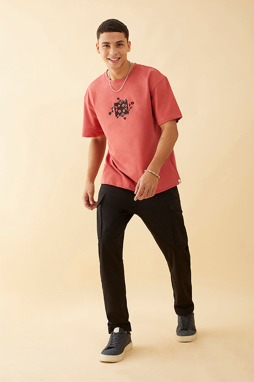 Oversized Red  Graphic Printed T-Shirt - Say Yes to Art