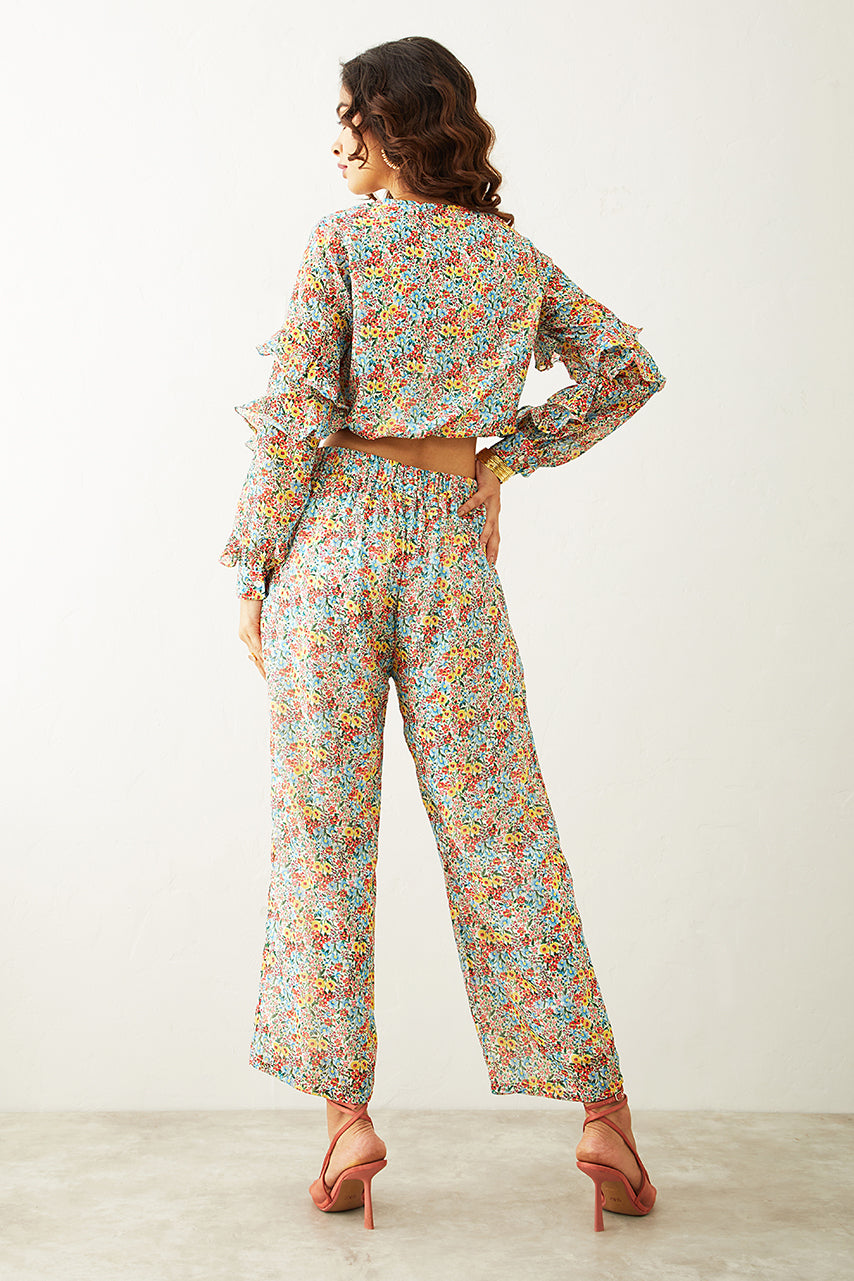 Multicolor Ditsy Floral Printed Pant Co-ord set