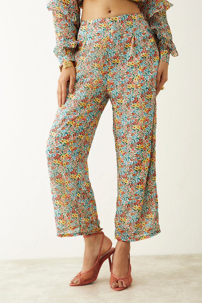 Multicolor Ditsy Floral Printed Pant Co-ord set